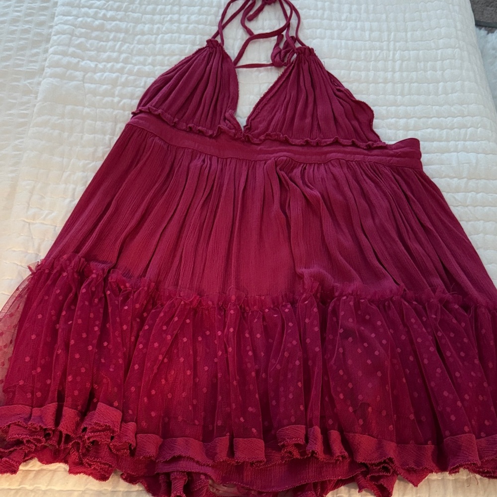 Elegant Burgundy Mini Dress